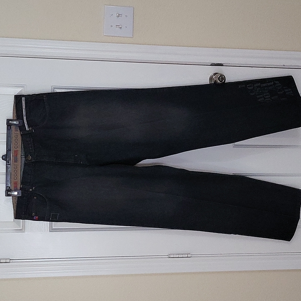 COOGI Jeans Logo Words Text Graphic on Leg Dark Rinse Men's 38 waist 34 length - Picture 3 of 5
